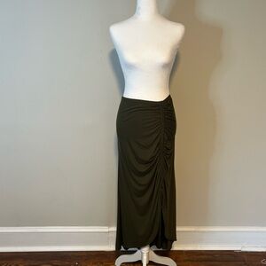 🆕 Earthbound Olive Green Ruched Skirt
